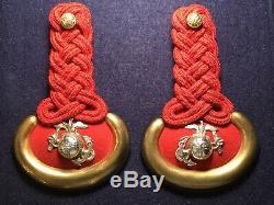 1892-1904 Spanish-american War Usmc Dress Epaulets High-grade In Brass Box+coa