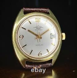 1970s Talis gold plated dress watch, NOS with box, high grade ETA 2408, serviced