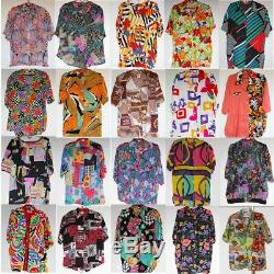 50 x Vintage Womens GRADE B Crazy Jazzy Short Sleeve Shirts Wholesale PICS