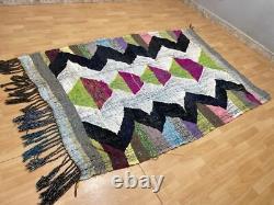 5x7 Hand-Woven Recycled Clothing Rug Kilim Carpet Moroccan Rug