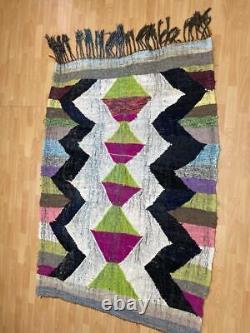 5x7 Hand-Woven Recycled Clothing Rug Kilim Carpet Moroccan Rug