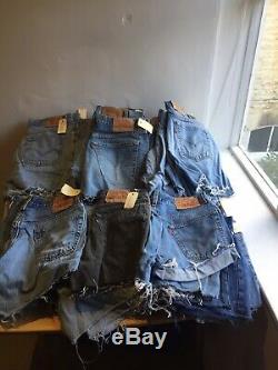 60 X Wholesale Vintage Levi's High Waisted Denim Shorts Hotpants Grade A W24-38