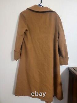 70s Cashmere Wrap Coat, 1970s Camel Taupe Cashmere Coat, Size M