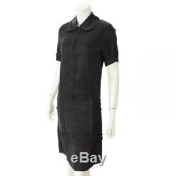 AUTHENTIC CELINE Short Sleeve Button Dress Black SIZE 36 GRADE AB USED MD