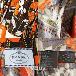 AUTHENTIC PRADA 18 Years Rubber Patch Pleated Floral Dress 38 GRADE S USED MD