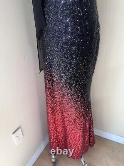 Angel Fashions Prom Dress Asymmetric Ombré Gradient Sequin Mermaid Dress Sz XL