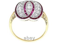 Antique 0.38ct Ruby and 0.70ct Diamond 15ct Yellow Gold and Platinum Dress Ring