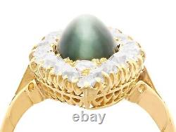 Antique 2.65ct Chrysoberyl and 1.18ct Diamond 18ct Yellow Gold Dress Ring