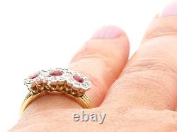 Antique Ruby and Diamond Ring in 18Carat Yellow Gold Size L 1/2