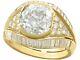 Antique And Vintage Italian 6.11ct Old Cut Diamond 18ct Yellow Gold Dress Ring