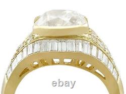 Antique and Vintage Italian 6.11ct Old Cut Diamond 18ct Yellow Gold Dress Ring