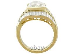 Antique and Vintage Italian 6.11ct Old Cut Diamond 18ct Yellow Gold Dress Ring