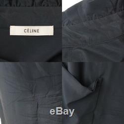Authentic Celine Sleeveless Frill Long Dress Navy Grade B Used At