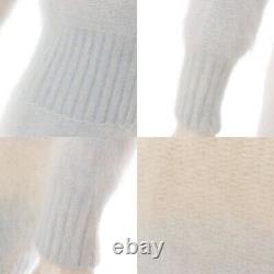 Authentic Chanel Angora Knit Dress P39908 White Blue Size 36 Used Grade A