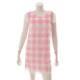 Authentic Chanel Coco Mark Check Knit Dress P39971 Size 36 Pink X White Grade B