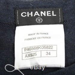 Authentic Chanel Emblem Knit Dress Navy Grade B Used At