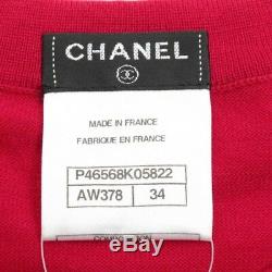 Authentic Chanel Emblem Knit Dress Red Grade Ab Used At
