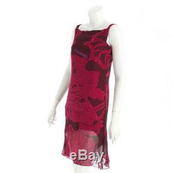 Authentic Chanel Silk Sleeveless Dress P16590v09190 Bordeaux Grade Ab Used -at