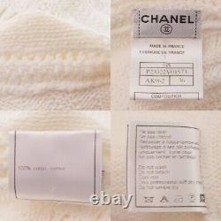 Authentic Chanel Sleeveless Short Length Knit Dress P23322 Size 36 White Grade A