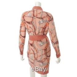 Authentic Gucci Belt Pattern Silk Shirt Dress 386904 Pink 36 Grade Ab Used HP
