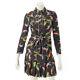 Authentic Gucci Bird Silk Dress With Belt 423811 Black 36 Grade S Used Hp