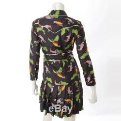 Authentic Gucci Bird Silk Dress With Belt 423811 Black 36 Grade S Used HP