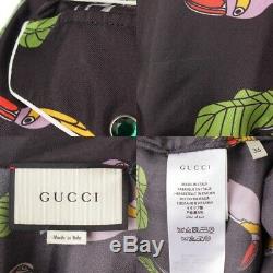 Authentic Gucci Bird Silk Dress With Belt 423811 Black 36 Grade S Used HP