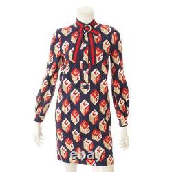 Authentic Gucci Long Sleeve Ribbon Dress 479505 Multicolor Size S Used Grade A