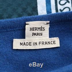 Authentic Hermes Silk Cashmere Knit Dress Blue Petrol Grade A Used At