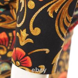 Authentic Hermes Total Pattern Silk High Neck Dress Black Size 38 Used Grade A