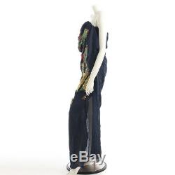 Authentic Lanvin Spangles Silk Dress Navy Grade A Used At