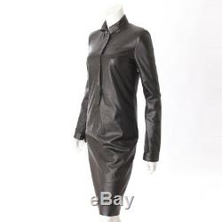 Authentic Loewe Leather Shirt Dress Black Grade B Used -at