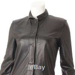 Authentic Loewe Leather Shirt Dress Black Grade B Used -at