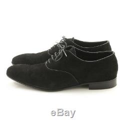 Authentic Prada Mens Suede Dress Shoes Black 6 1/2 Grade B Used -hp