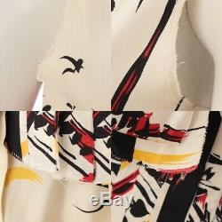 Authentic Prada Silk Two Piece Dress Beige, Black & Red 40/42 Grade Ab Used HP
