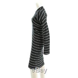Authentic Yohji Yamamoto S Striped Asymmetry Knit Dress Black Grade B Used -at