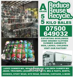 Become a dealer selling our used grade A clothing, 55 kilo bales of used clothes