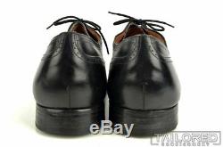 CHURCH'S Custom Grade Solid Black Leather Mens Wingtip Oxford Dress Shoes 13 E