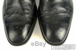 CHURCH'S Custom Grade Solid Black Leather Mens Wingtip Oxford Dress Shoes 13 E