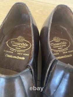 CHURCH'S VINTAGE, BRUMMEL LAZYMAN LOAFERS Brown Leather UK 8 F VGC Custom Grade