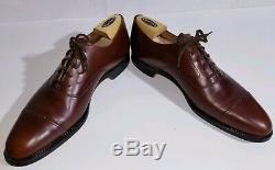 CHURCH's Custom Grade Sz 9 1/2 B Brown Captoe Oxford Dress Shoes England