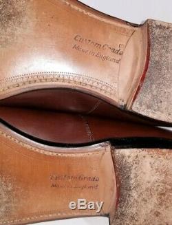 CHURCH's Custom Grade Sz 9 1/2 B Brown Captoe Oxford Dress Shoes England