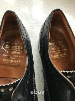 CHURCHS Chetwynd Black Leather Mens Brogue Shoes Custom Grade UK Size 8.0 F