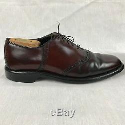 COLE HAAN Imperial Grade SHELL CORDOVAN V-Cleat Saddle Shoes Vtg Sz 10 C Narrow