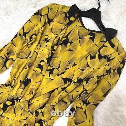 Christian Dior grade Dior Long Shirt Dress 100 Silk Yellow M Size Equival