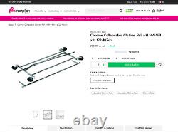 Chrome HEAVY DUTY Collapsible Clothes Rail INDUSTRIAL GRADE