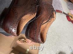 Church, Brown Tan Leather, Brogue Shoes Custom Grade Mens Size UK 7.5 F