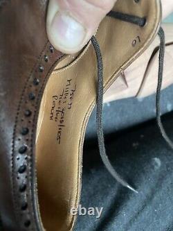 Church, Brown Tan Leather, Brogue Shoes Custom Grade Mens Size UK 7.5 F