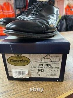 Church's Balmoral Custom Grade Black Leather Mens Shoe Size UK Size 9F