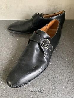 Church's Black Monk Strap Shoes Mens Size UK 12C Handmade Custom Grade